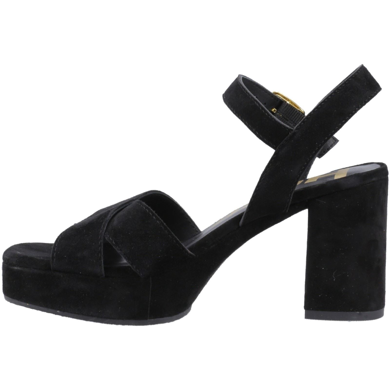 Hush Puppies Ophelia Damen Sandalen Aus Schwarzem Wildleder