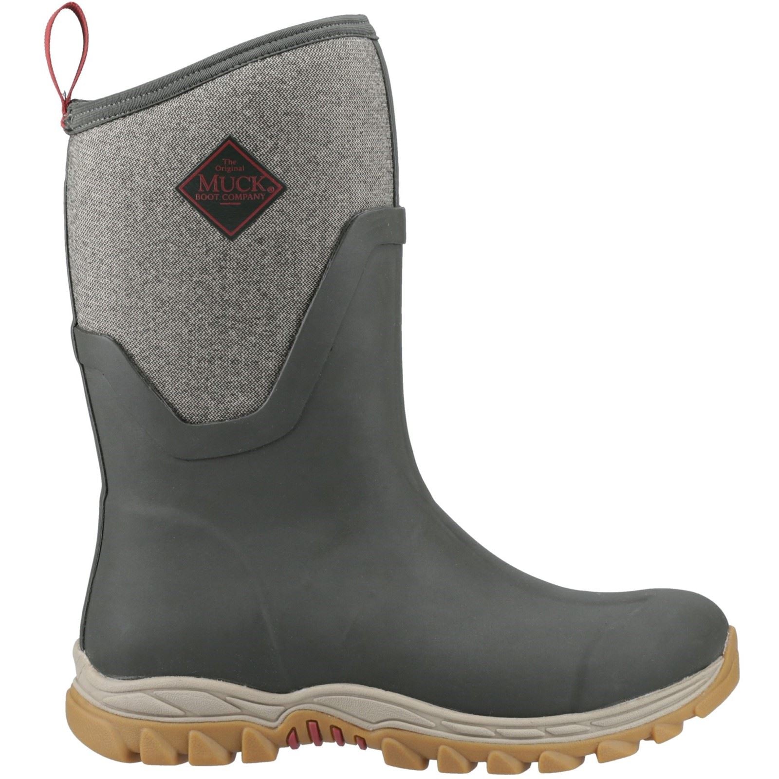 Muck Boots Arctic Sport II Mid Damen Winterstiefel in Olive/Heringbone-Muster aus Gummi
