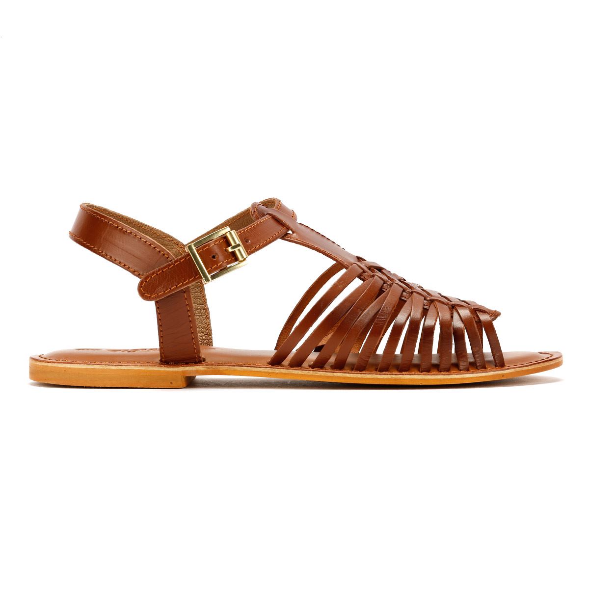 Tower London Hurache Damen Sandalen Aus Braunem Leder