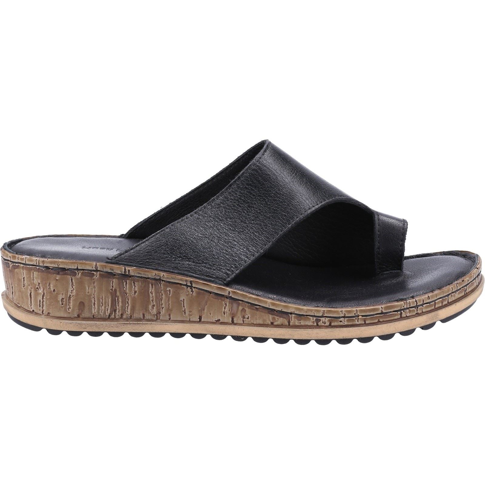 Hush Puppies Elissa Toepost Damen Sandalen Aus Schwarzem Wildleder