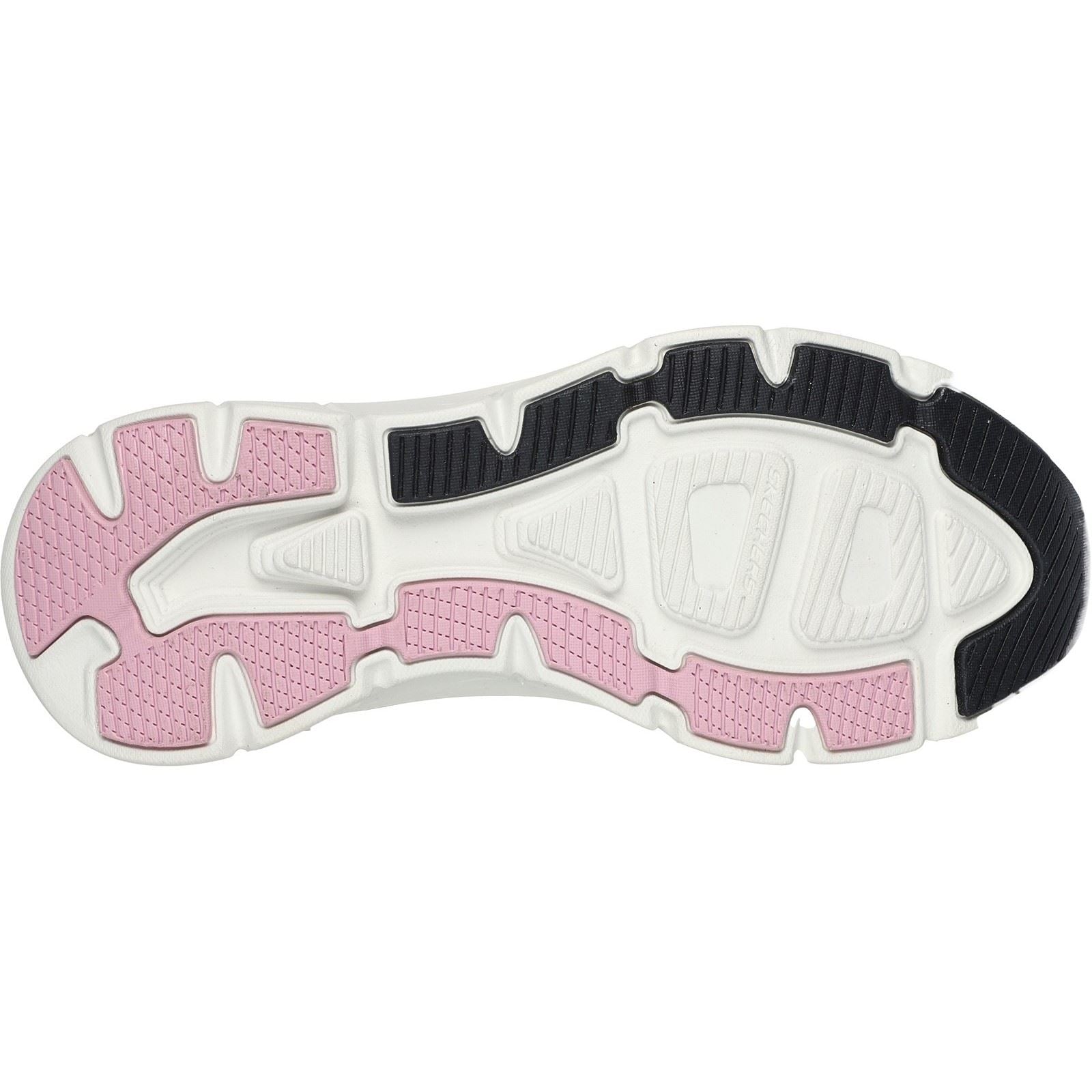 Skechers D'Lux Walker 2.0 Synthetik Damen Schwarz/Rosa Sneakers