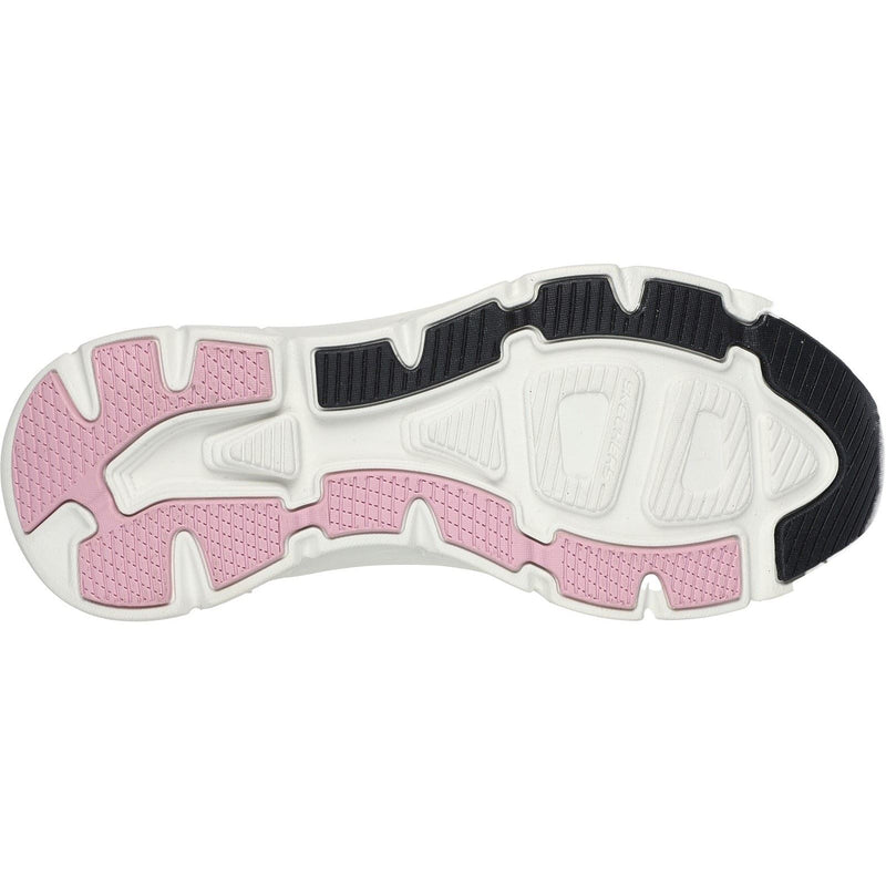 Skechers D'Lux Walker 2.0 Synthetik Damen Schwarz/Rosa Sneaker