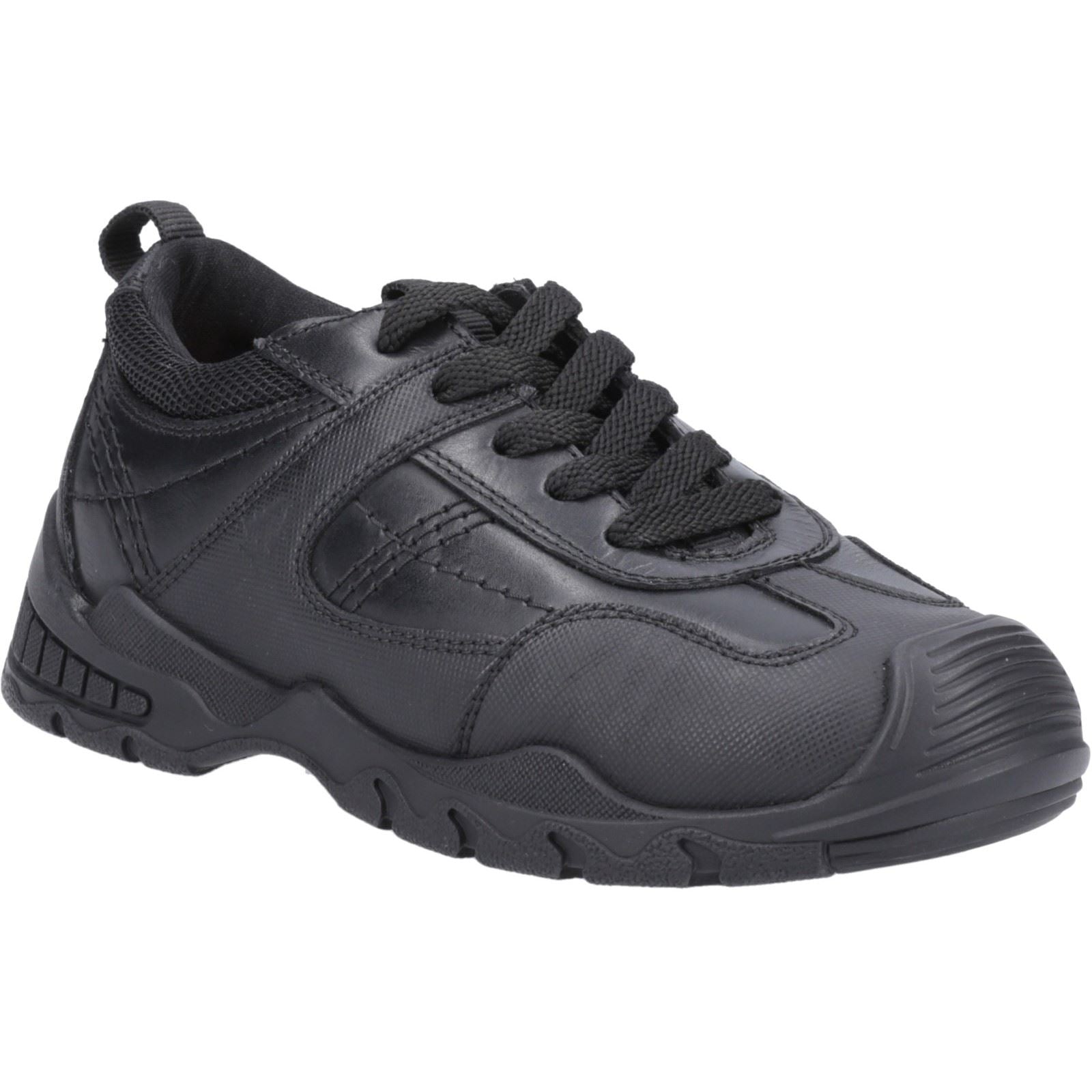 Hush Puppies Travis JNR Die Schwarzen Schnürschuhe Für Jungen Aus Leder