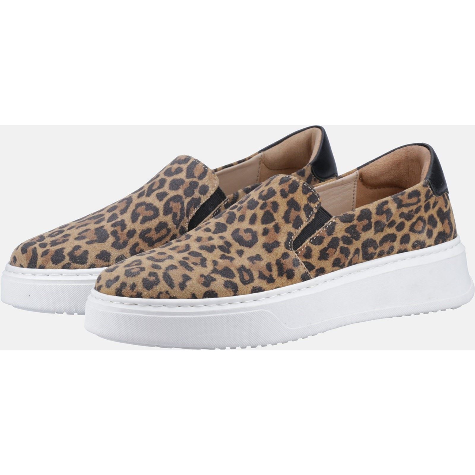 Hush Puppies Corinne Leder Damensneaker Mit Leopardenmuster