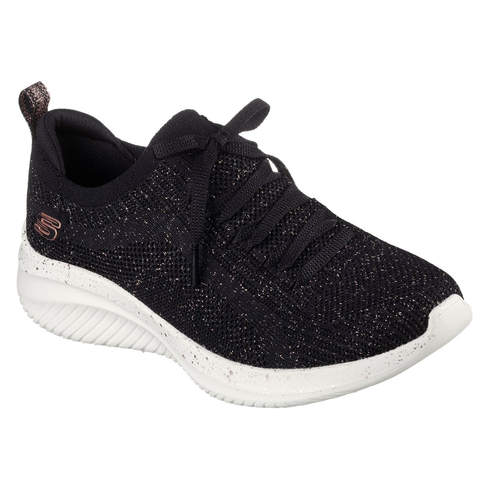 Skechers Ultra Flex 3.0 - Let's Dance Textile Damen Sneaker In Schwarz/Roségold