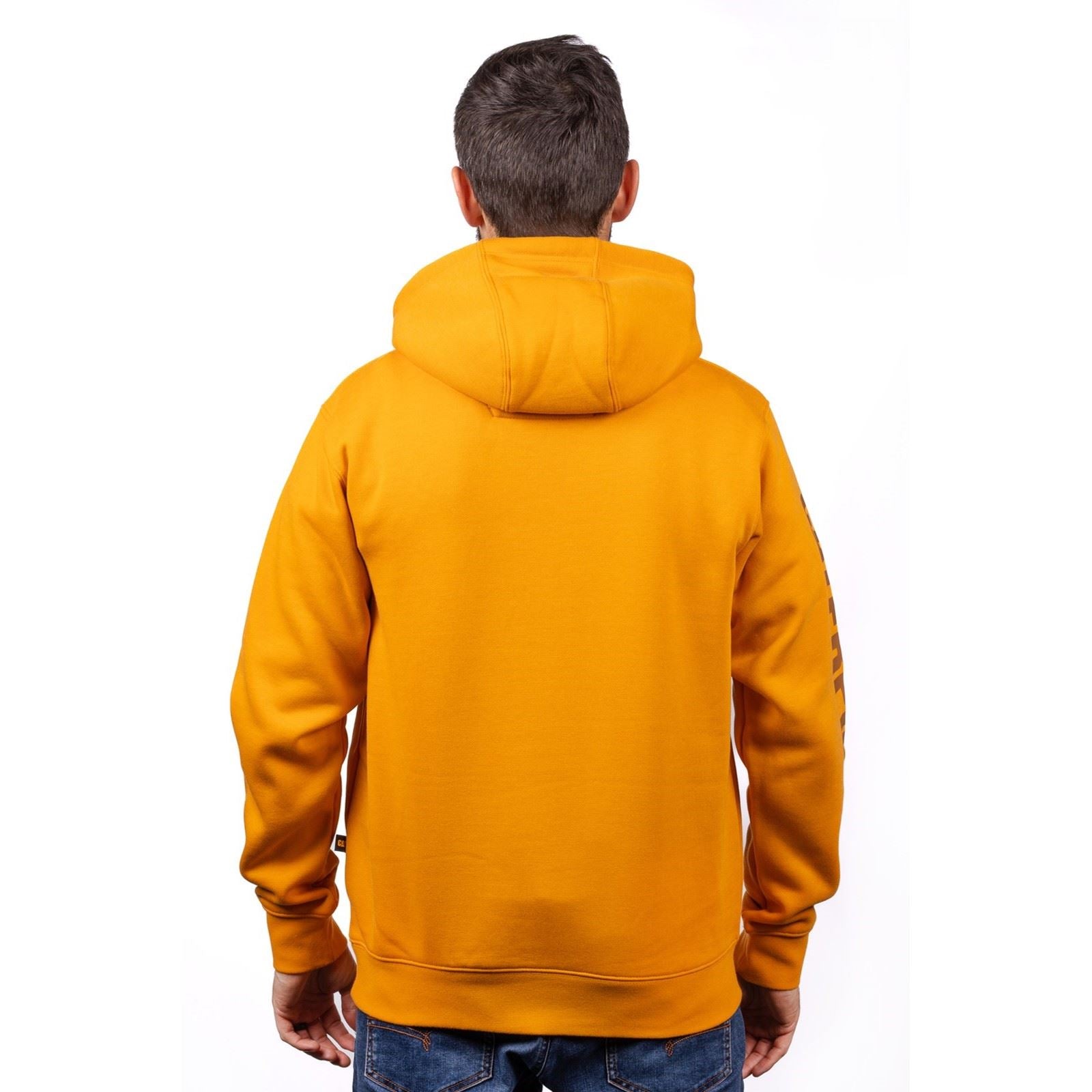 Caterpillar Trademark Banner Baumwolle Herren Gelbes Kapuzen Sweatshirt