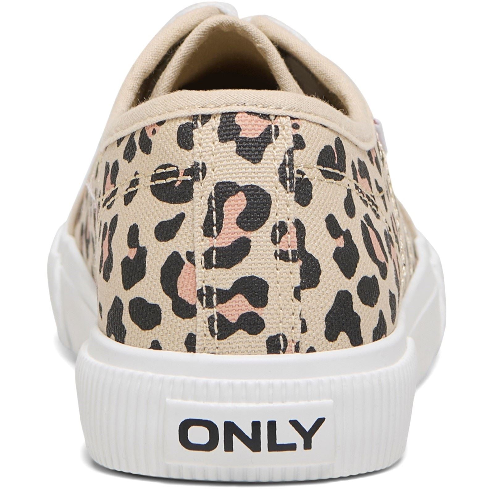 ONLY NICOLA Damen Sneaker Aus Baumwolle In Creme/Leopard-Muster