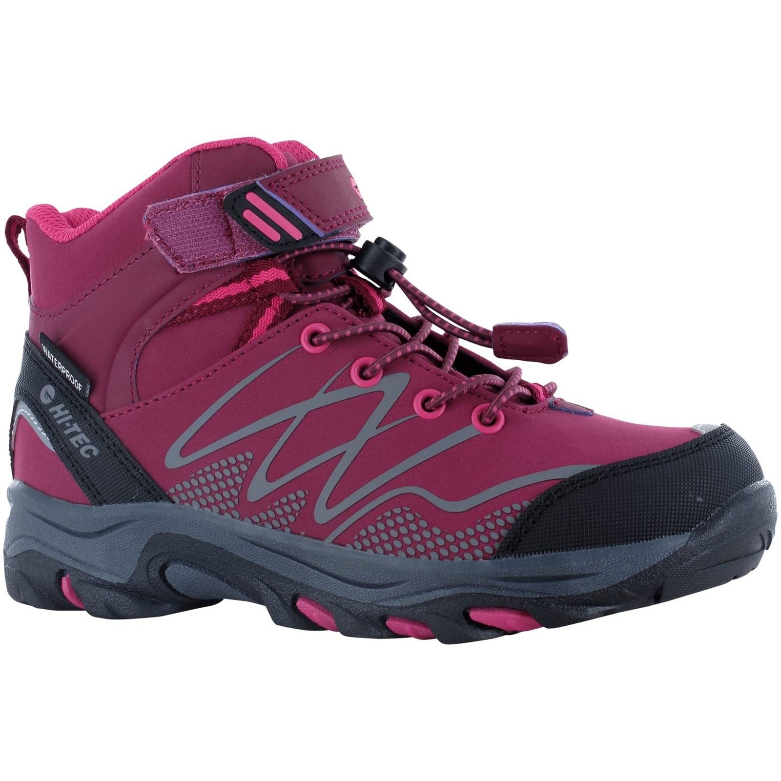 Hi-Tec Blackout Mid Polyester Soft Shell Mädchen Wanderstiefel In Dunkelrosa/Fuchsia