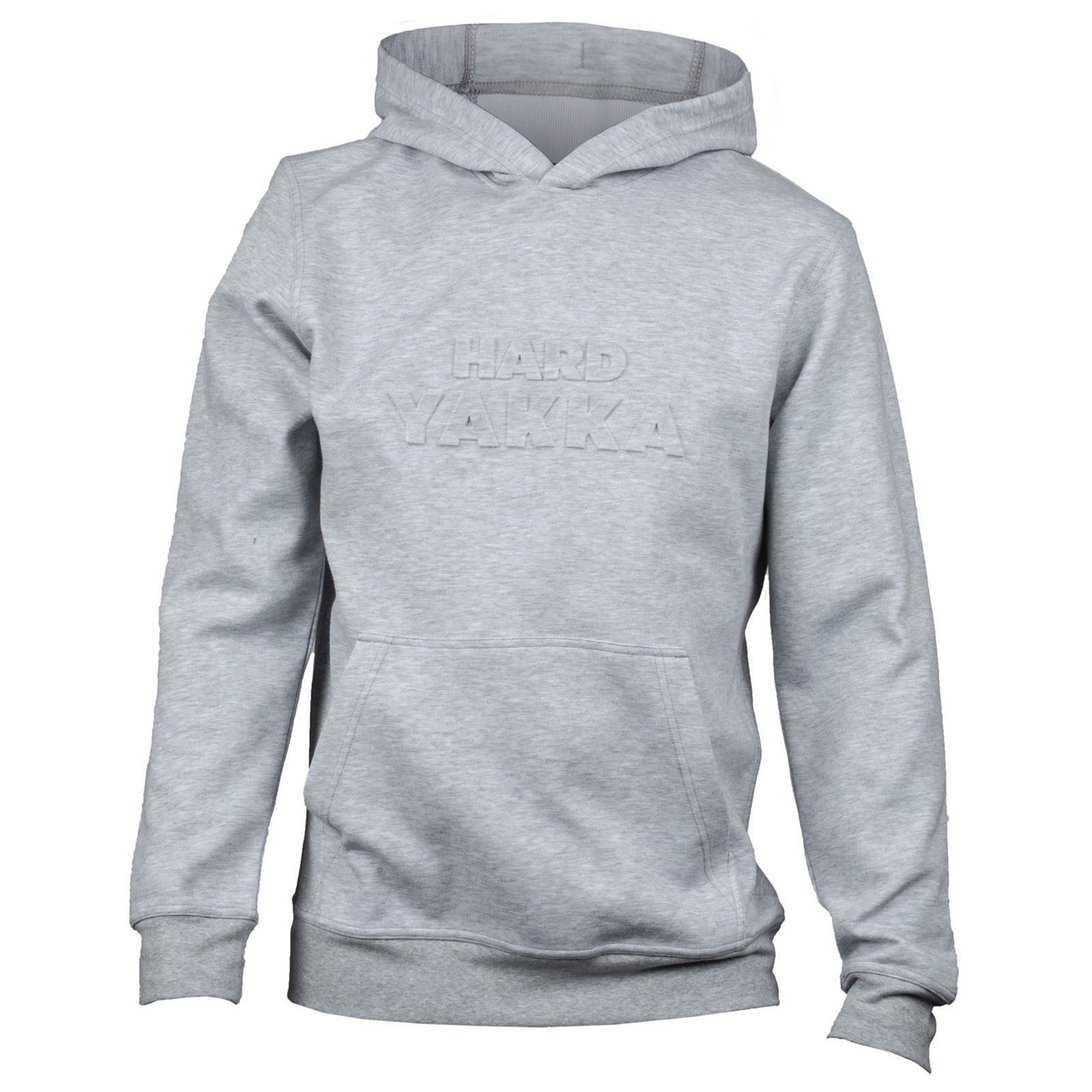 Hard Yakka Embossed Pullover Baumwoll Herren Graues Kapuzensweatshirt