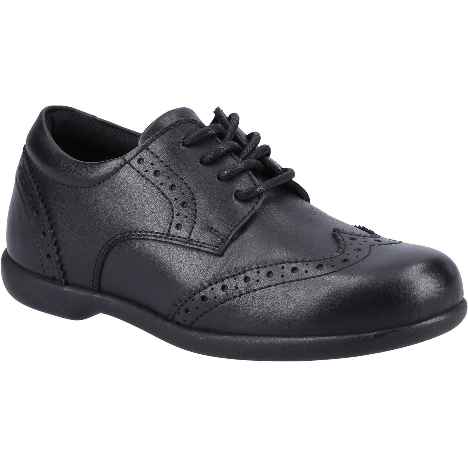 Hush Puppies Bridget JNR Mädchen Brogues Aus Schwarzem Leder