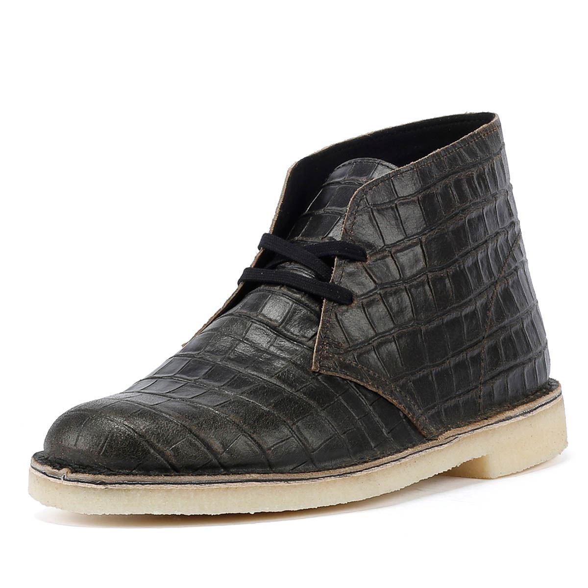Clarks Originals Desert Harajuku Leder Herren Schwarze Stiefel