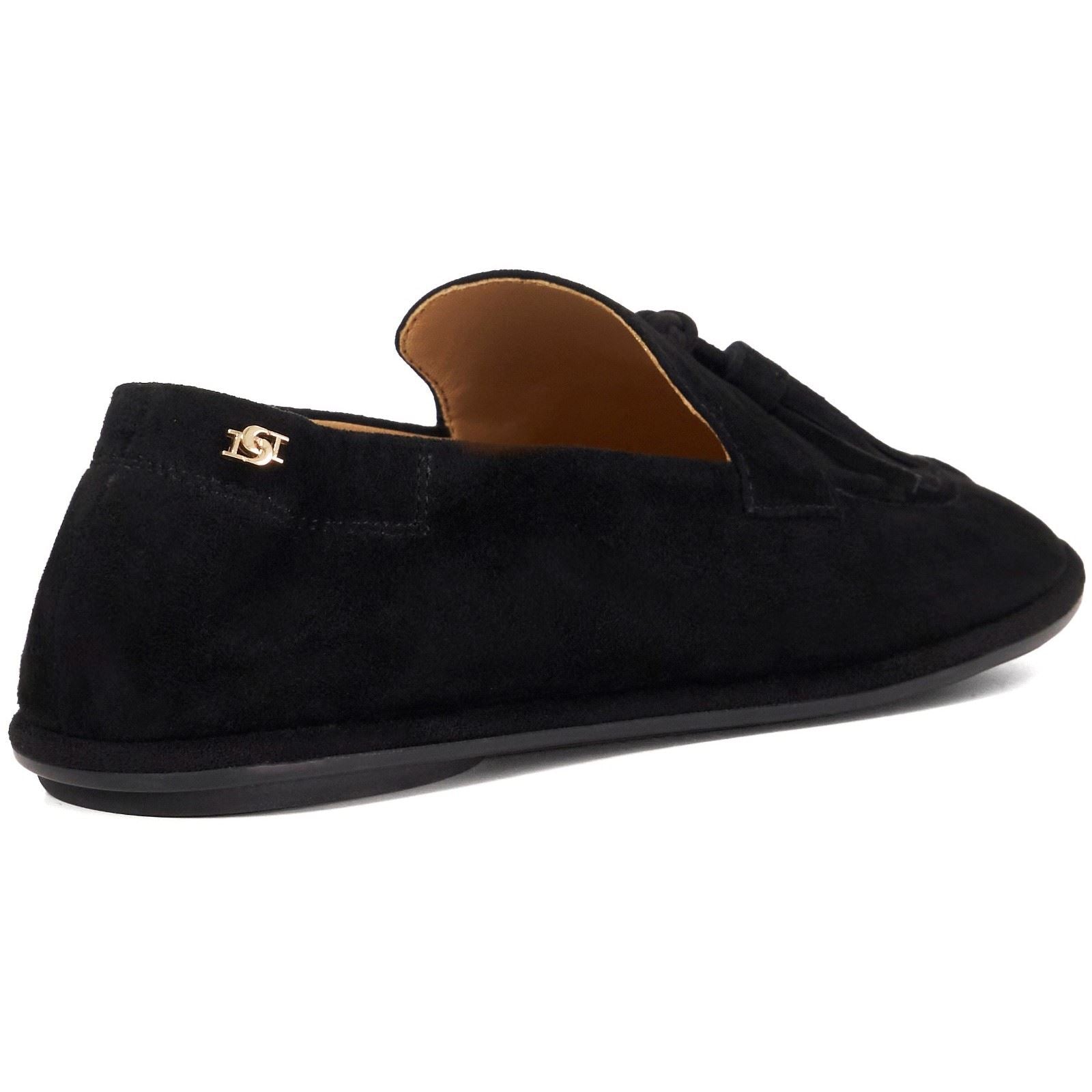 Dune Grounding Wildleder Frauen Schwarze Slipper