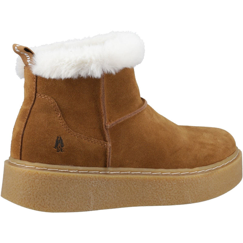 Hush Puppies Becca Damen Winterstiefeletten aus Veloursleder in Tan