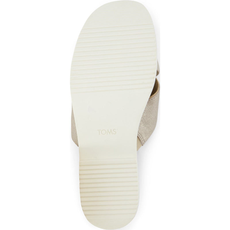 TOMS Mae Crossover Damen Sandalen Aus Champagnerleder