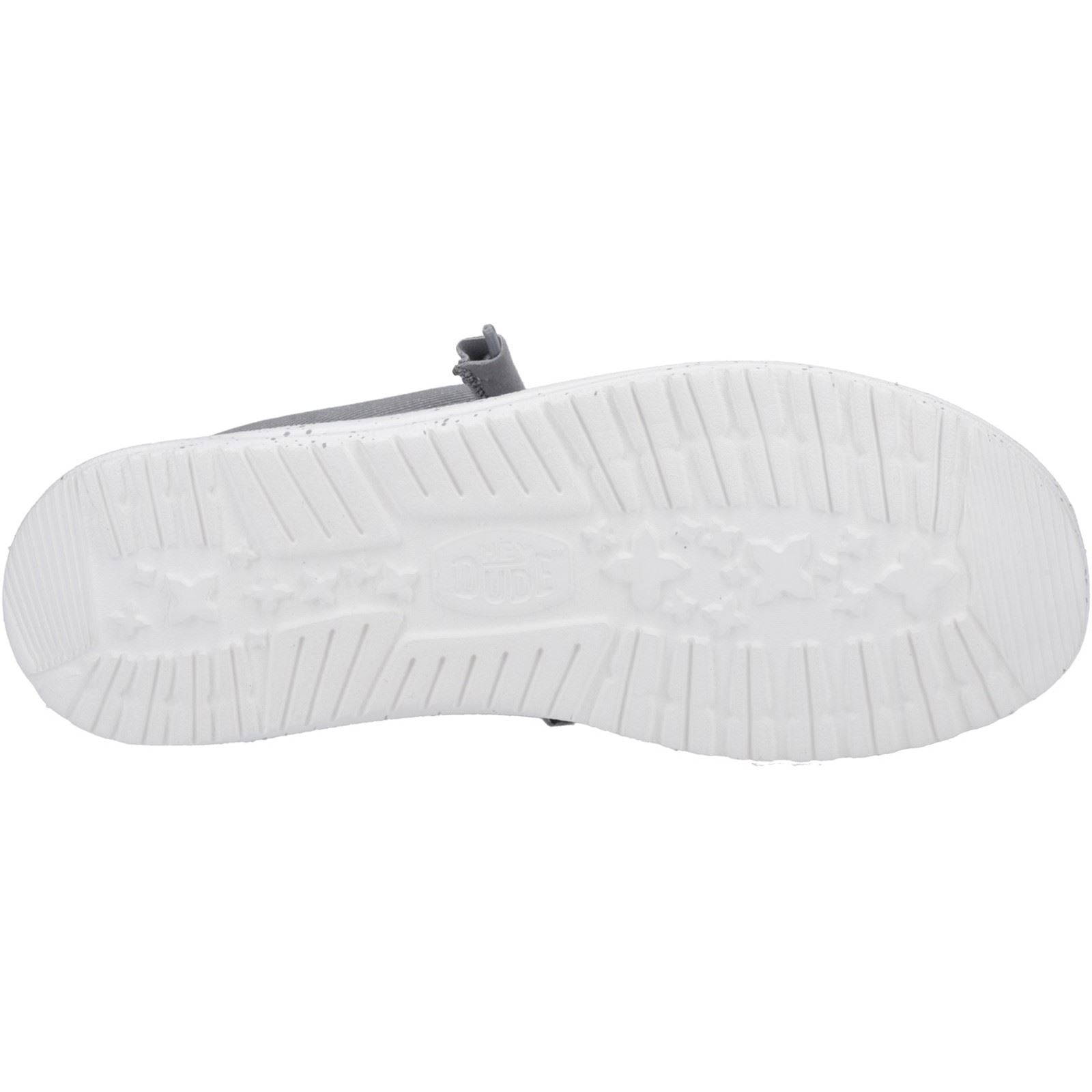 HEYDUDE Wally Canvas 100% Baumwolle Herren Bootsschuhe In Hellgrau