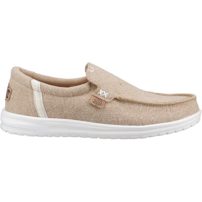 HEYDUDE Mikka Jute Linen Herren Irisch Creme Mokassin Schuhe