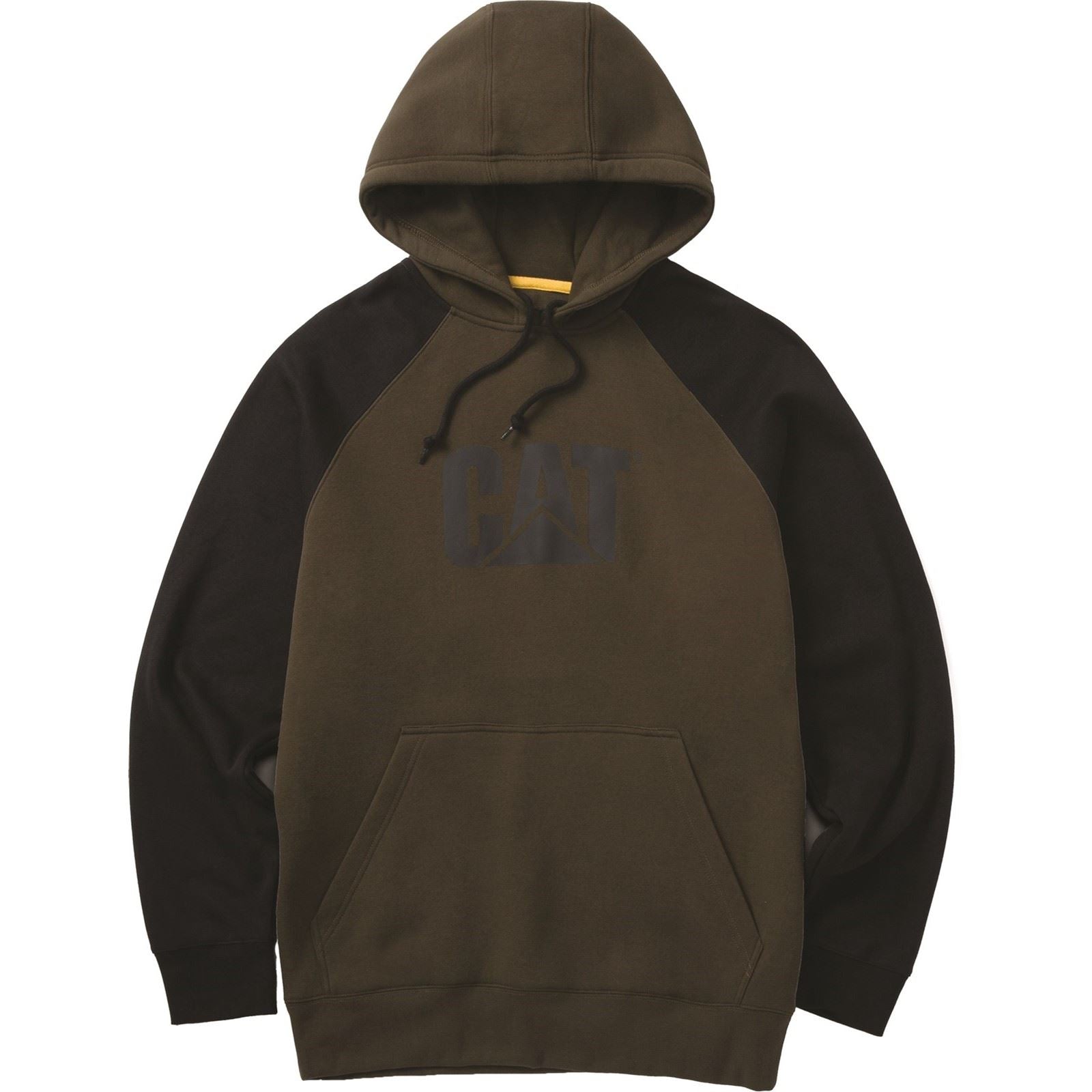 Caterpillar Raglan Baumwolle Herren Grünes Kapuzensweatshirt