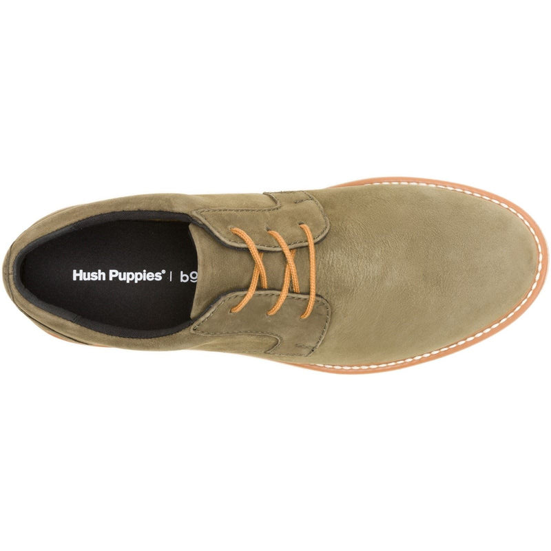 Hush Puppies Jenson Oxford Herren Lederschuhe In Olivgrün Mit Schnürung