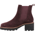 Hush Puppies Gaia Damen Stiefeletten aus Leder mit Absatz in Pflaumenfarbe