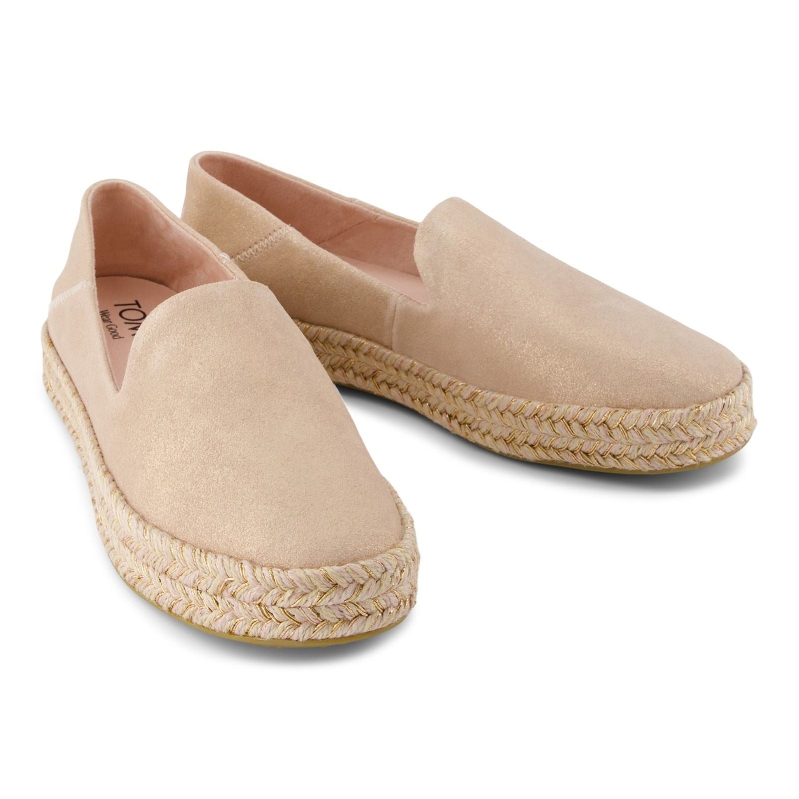 TOMS Carolina Damen Espadrilles Aus Leder In Blassrosa