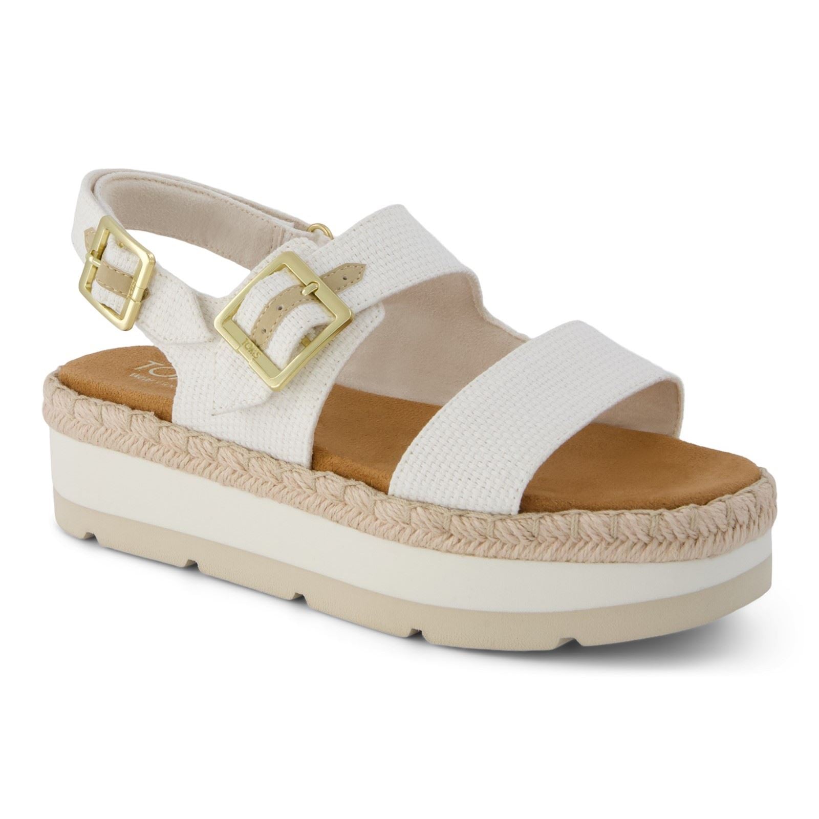 TOMS Giana Textil Damen Weiße Strand Sandalen