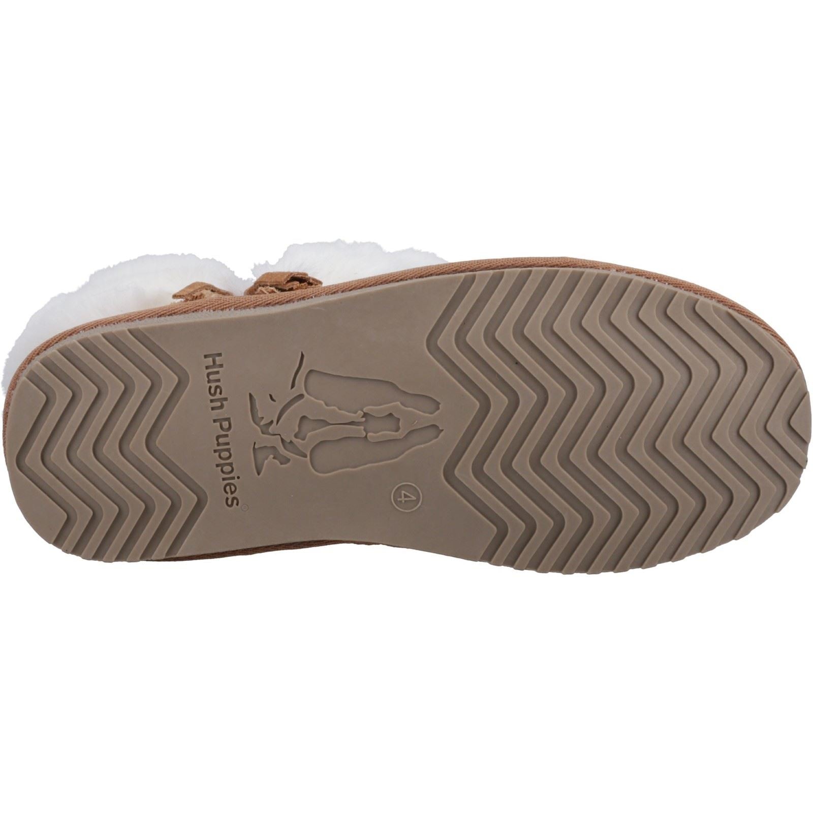 Hush Puppies Ayana Faux Fur Damenhausschuhe In Hellbraun