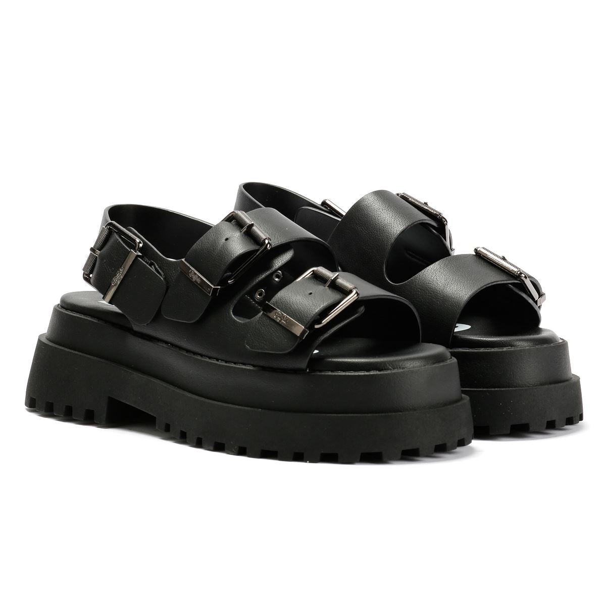 Buffalo Pluto Ari Damen Schwarze Sandalen