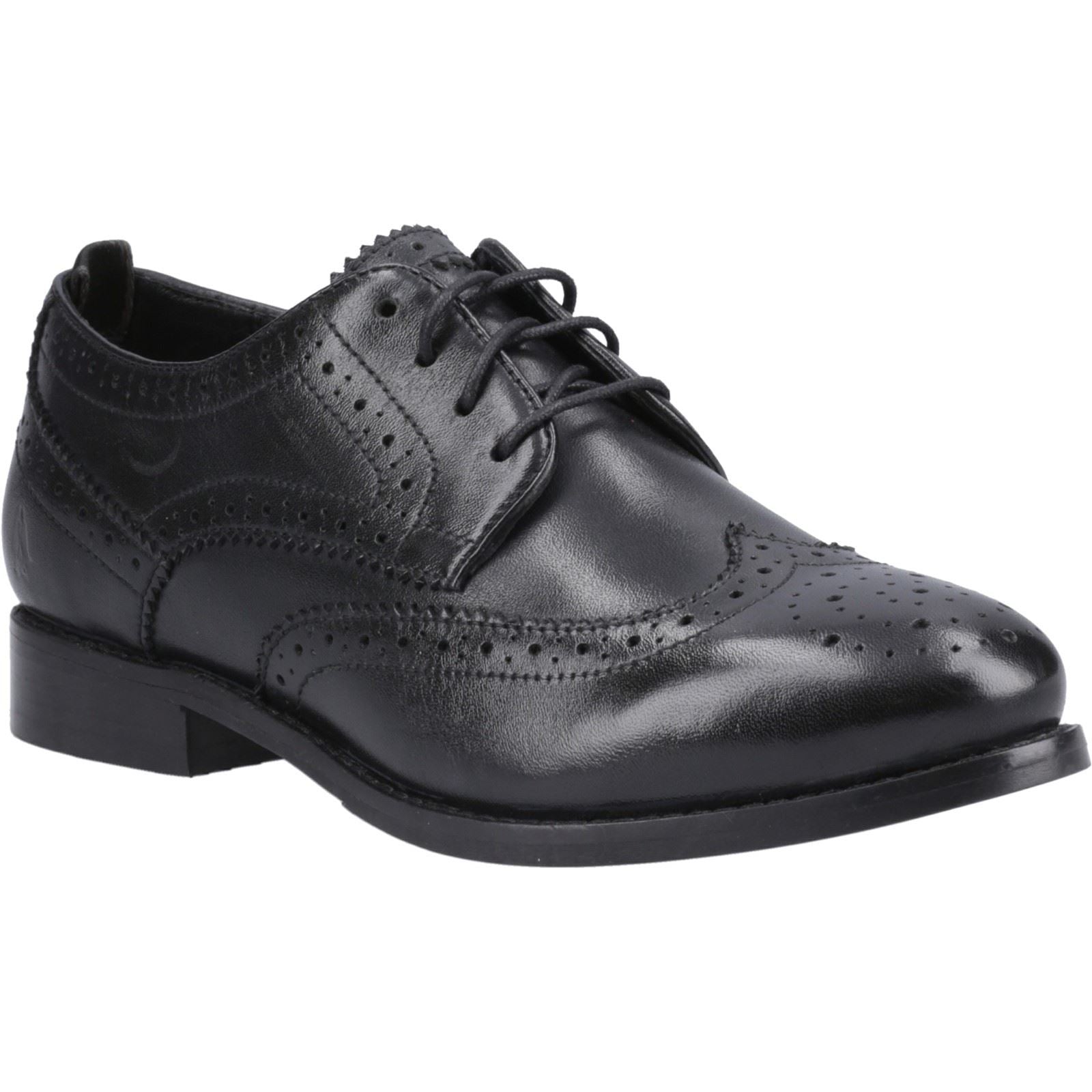 Hush Puppies Natalia Damen Brogues Schuhe aus Schwarzem Leder/Schwarz