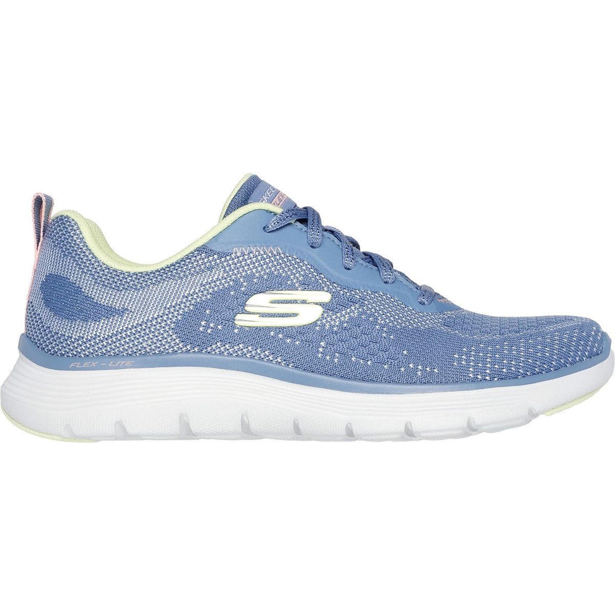 Skechers Flex Appeal 5.0 Cruising Thru Damen Textil Sneaker In Blau/Limette