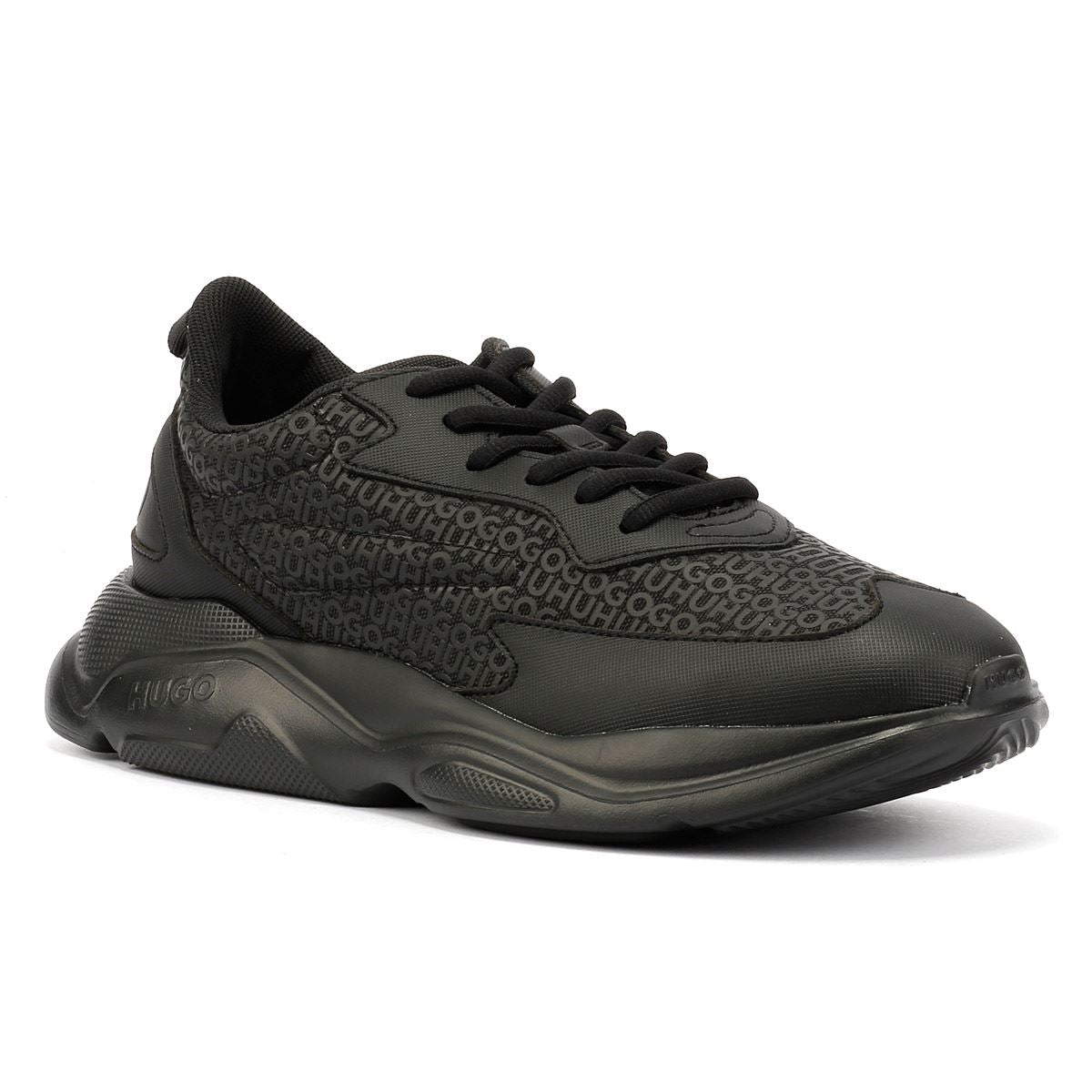 Hugo Leon Runn Monogram Herren Schwarze Turnschuhe