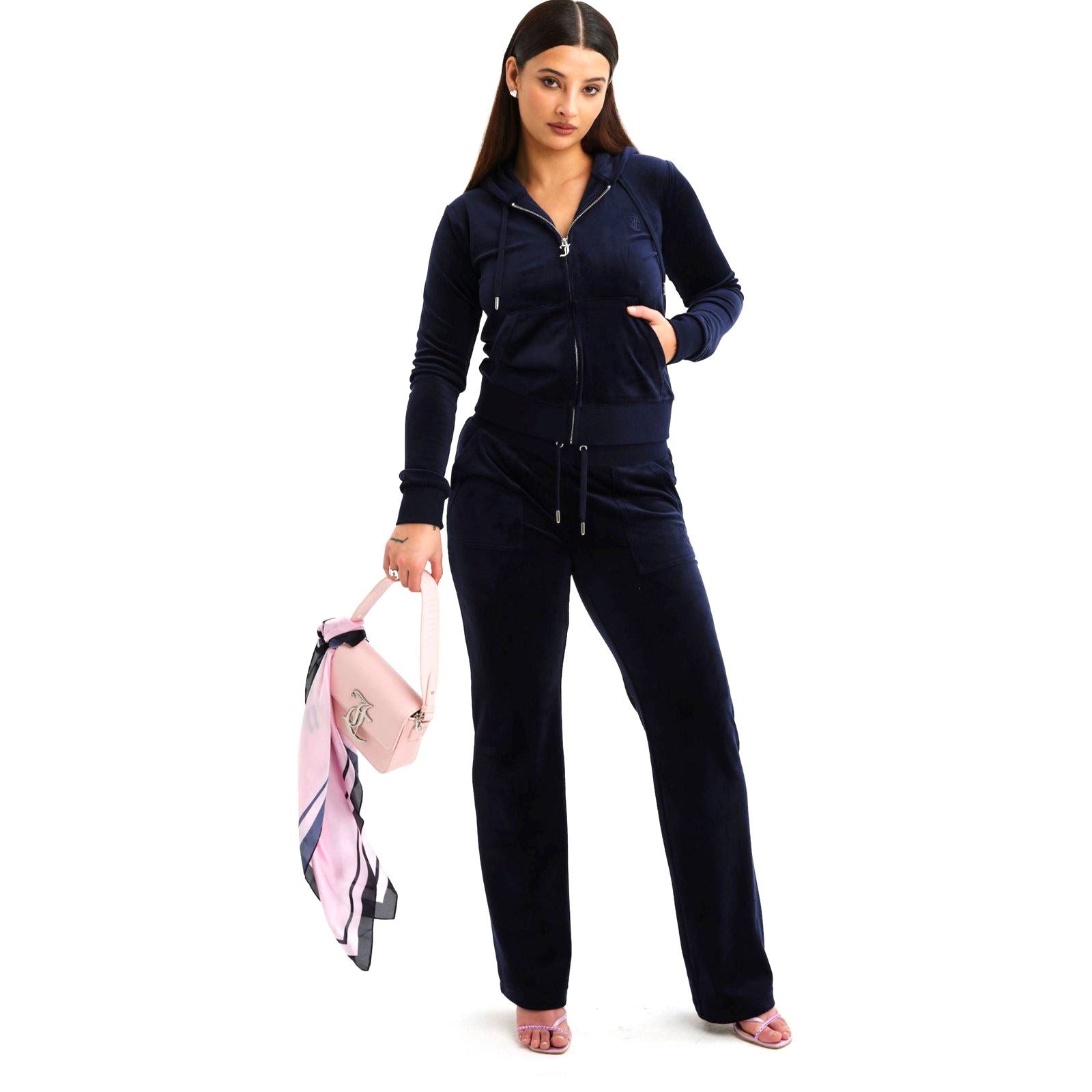 Juicy Couture Del Ray Polyester Damen Blaue Jogginghosen