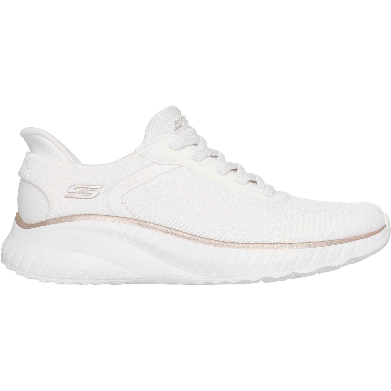 Skechers BOBS Sport Squad Chaos Textil Damen Sneakers In Weiß/Gold