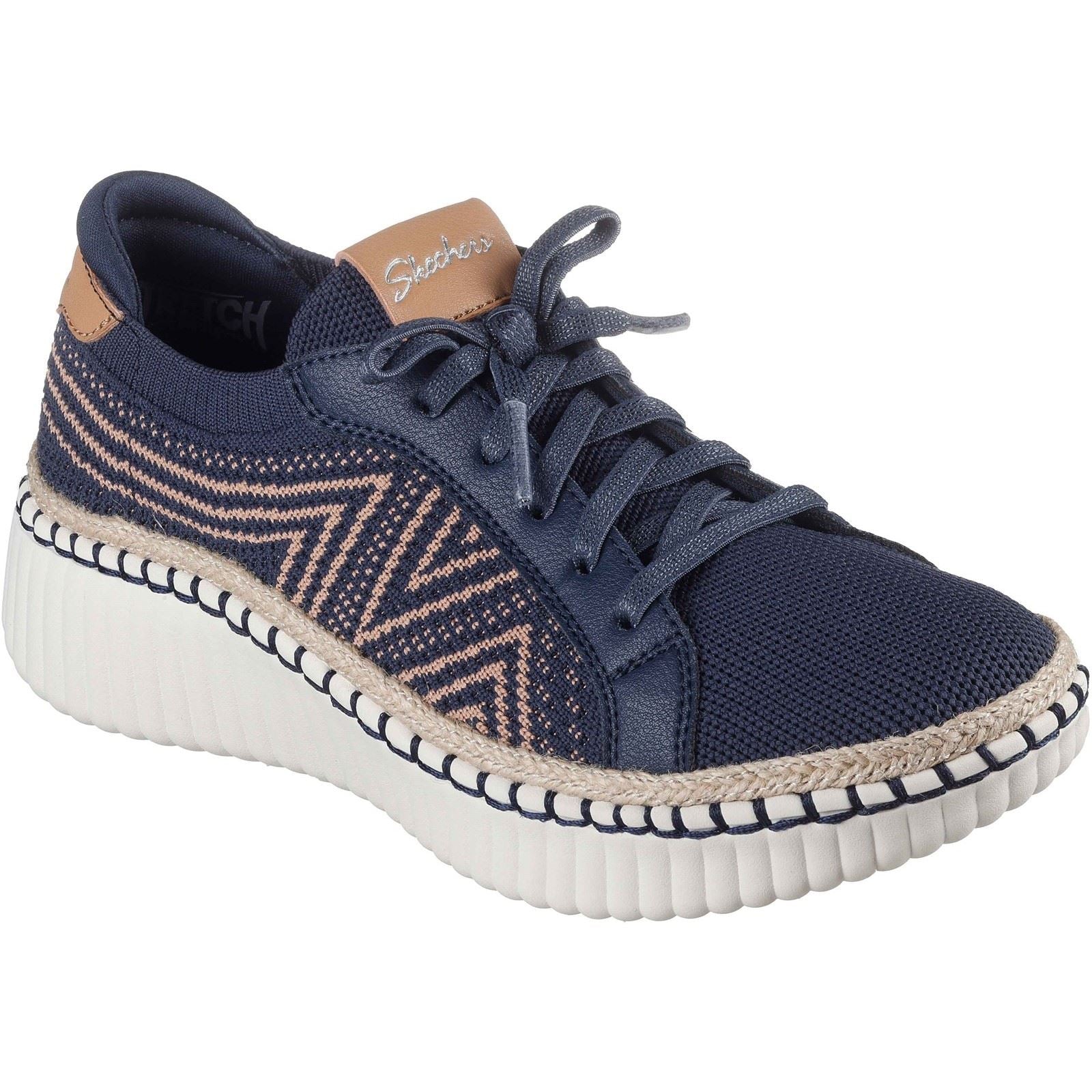 Skechers Wilshire Blvd - Bellevue Textil Damen Sneakers In Marineblau