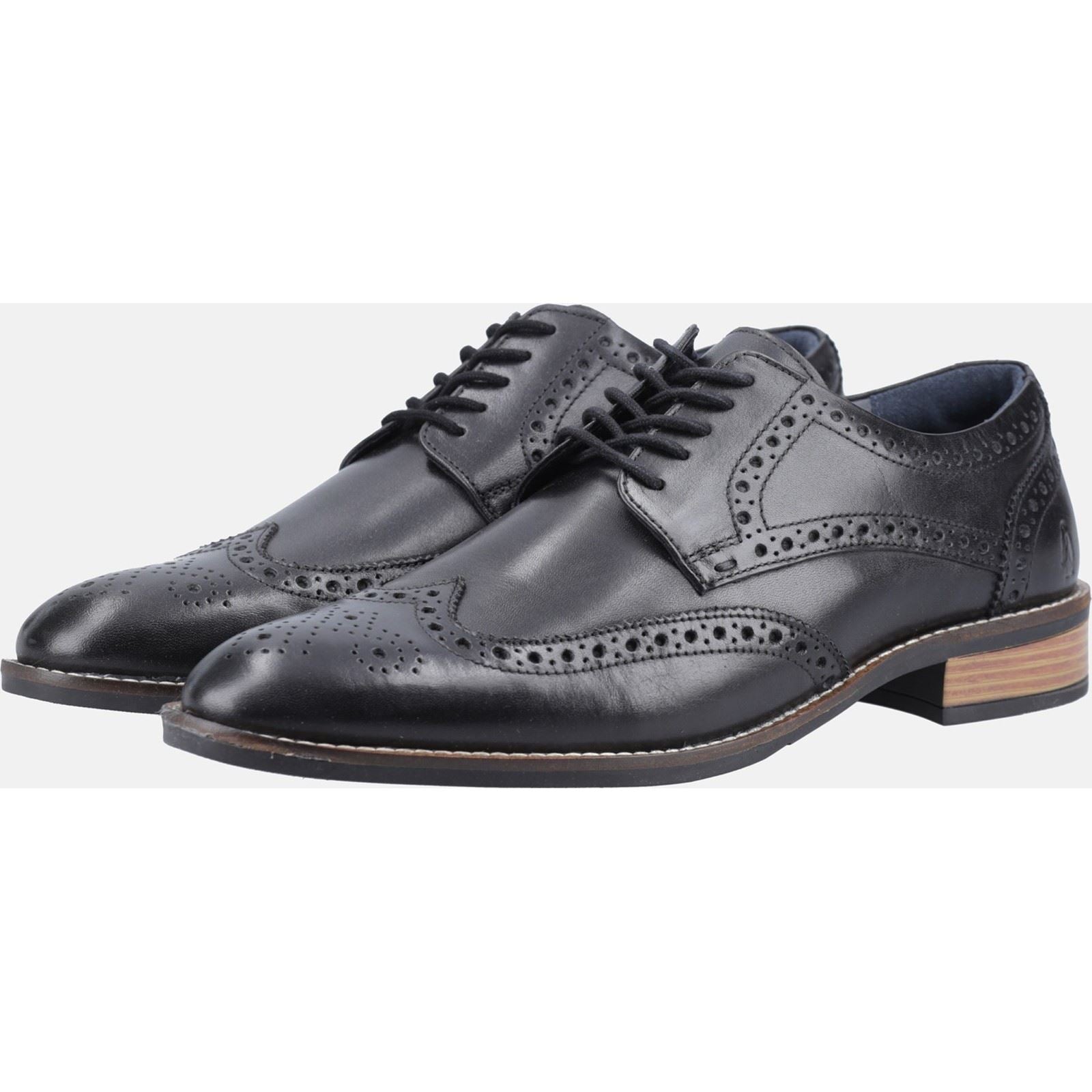 Hush Puppies Dustin Brogue Herrenschuhe Aus Schwarzem Leder