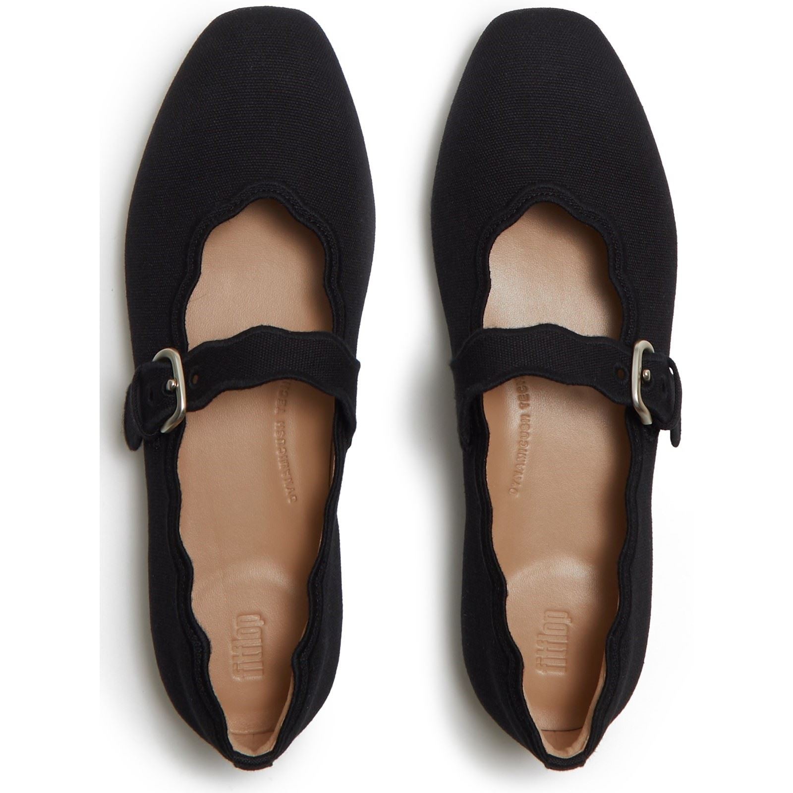 Fitflop Delicato Wave-Edge Polyester Damen Schwarze Schuhe