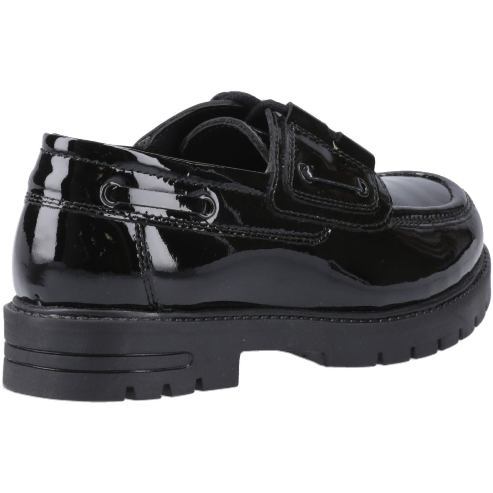 Hush Puppies Lucy Mädchenschwarze Bootsschuhe Aus Leder