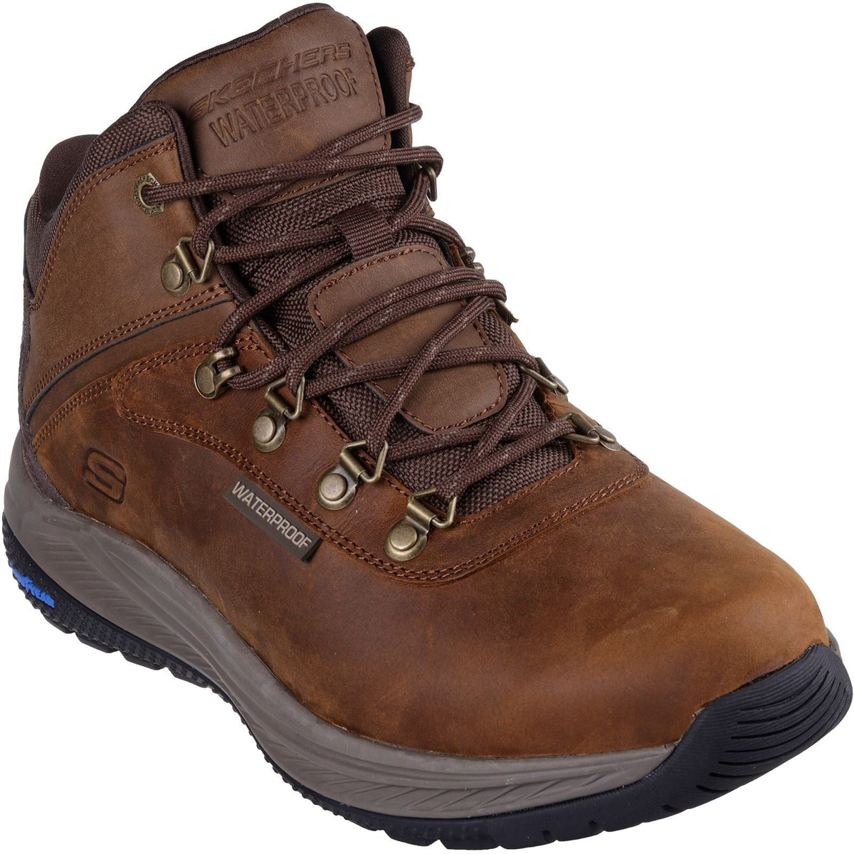 Skechers Meroe Pikeman Herren Leder Stiefeletten In Braun