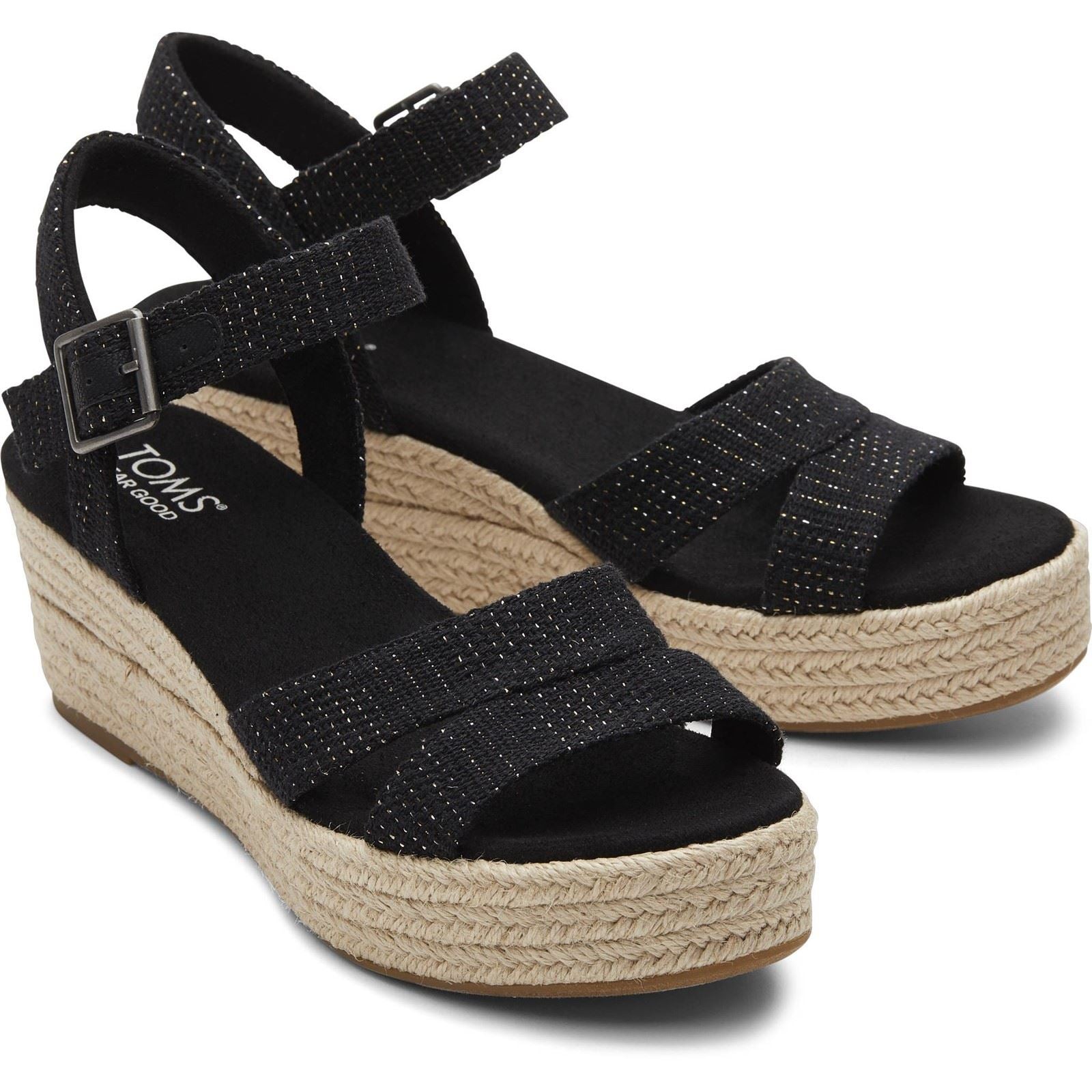 TOMS Audrey Damen Schwarze Keilabsätze