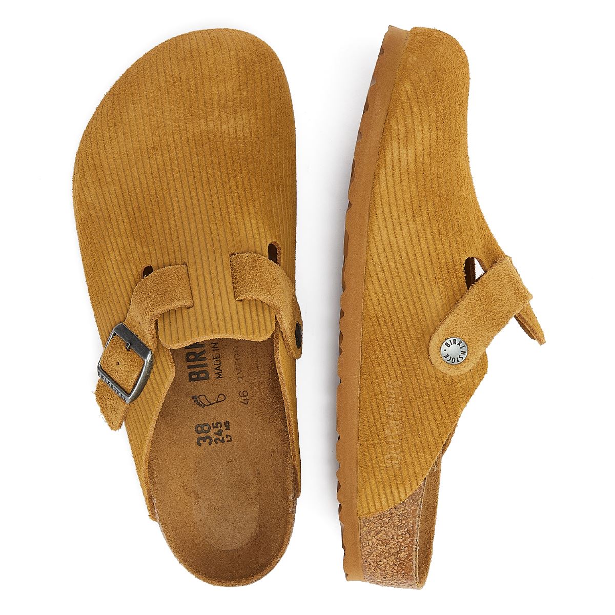 Birkenstock Boston Kord Cord Braun Clogs