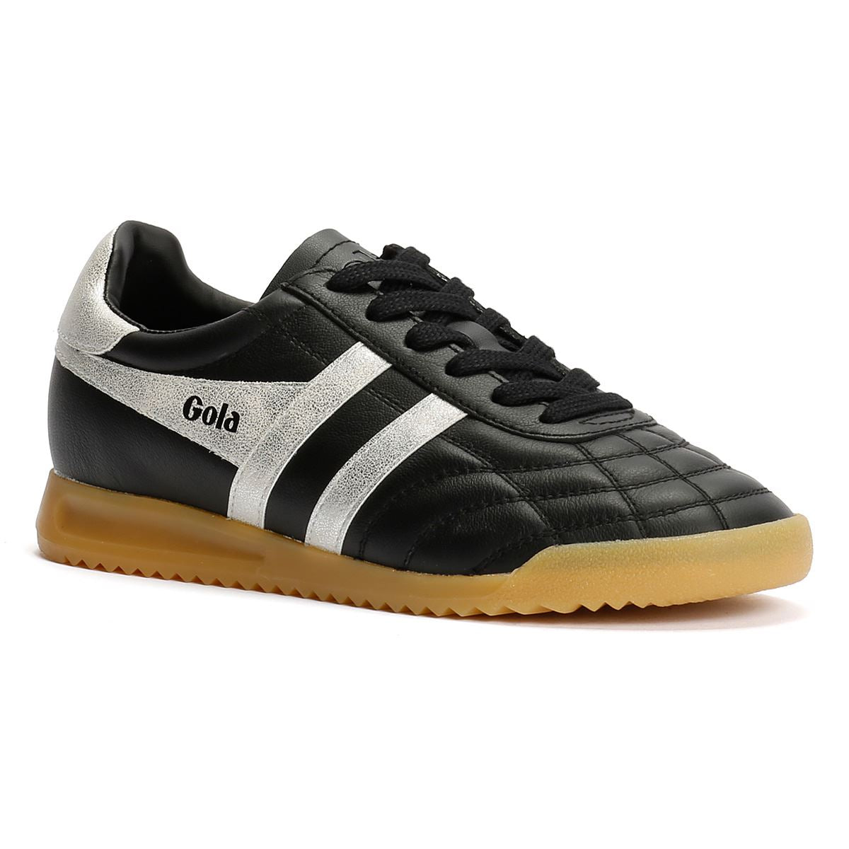 Gola Stadium Leder Damen Schwarze Sneaker