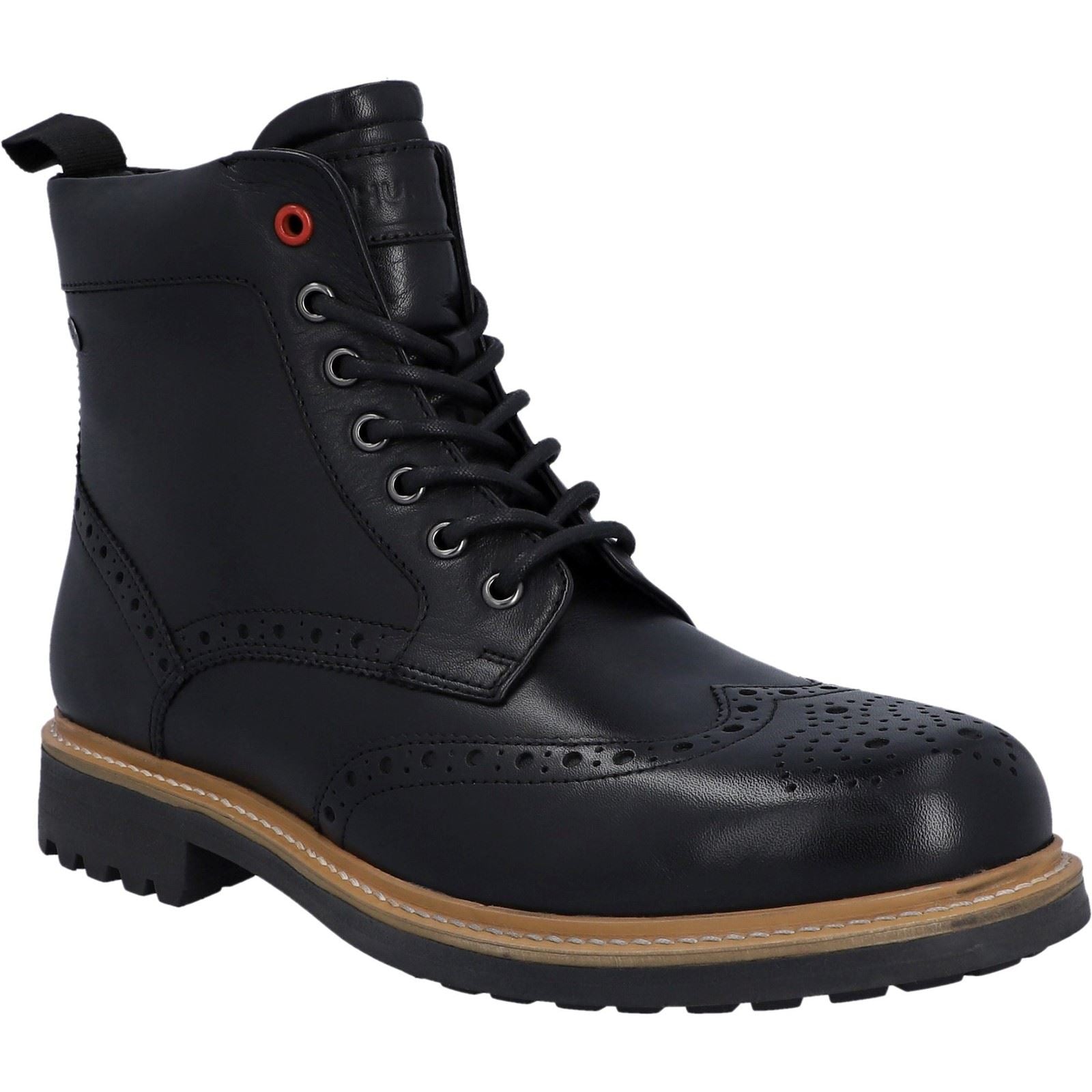 Hunter Cawdor Leder Herren-Schwarz Brogues-Schuhe