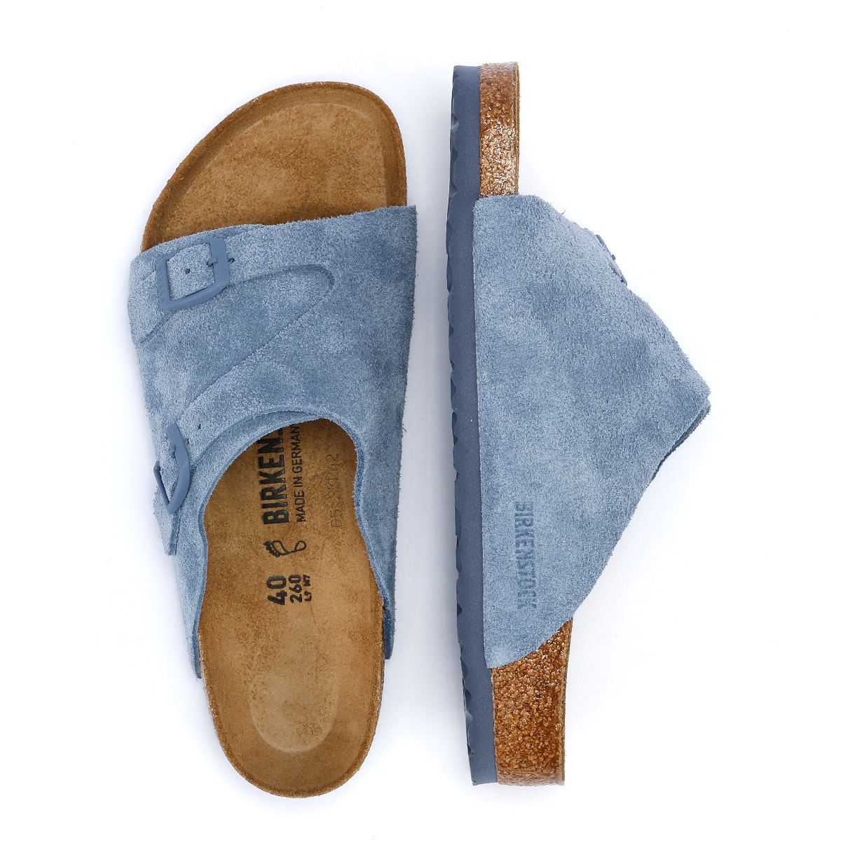Birkenstock Zurich Elementarblaue Wildledersandalen
