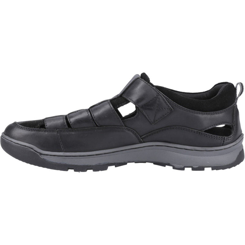 Hush Puppies Rucker Herren Sandalen Aus Schwarzem Leder