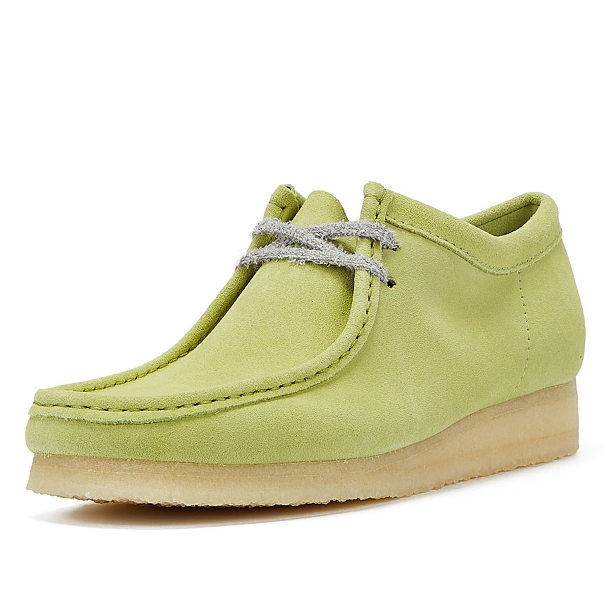 Clarks Originals Wallabee Pale Lime Suede Herrenschuhe Aus Hellem Limettensamt Mit Schnürung