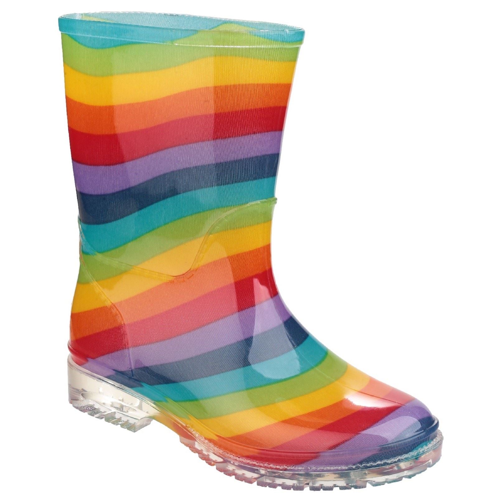 Cotswold PVC Jnr Mädchen Regenbogen Gummistiefel Aus Pvc