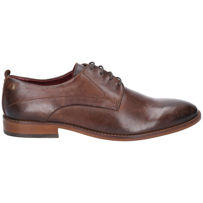Base London Script Washed Leder Herren Braun Oxford Schuhe