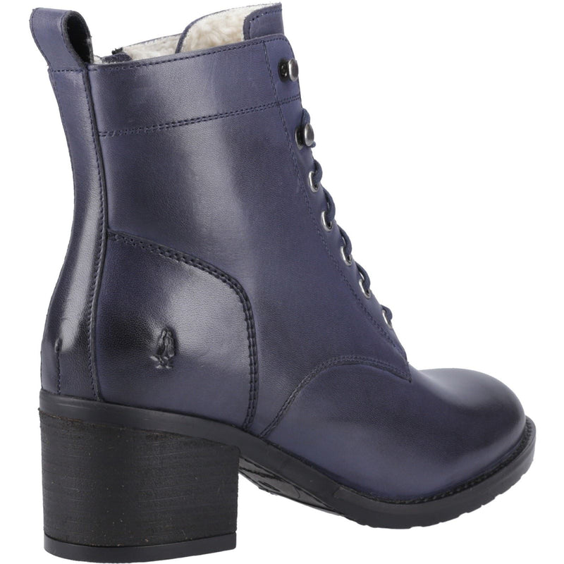 Hush Puppies Harriet Damen Stiefeletten mit hohem Absatz aus navyblauem Leder