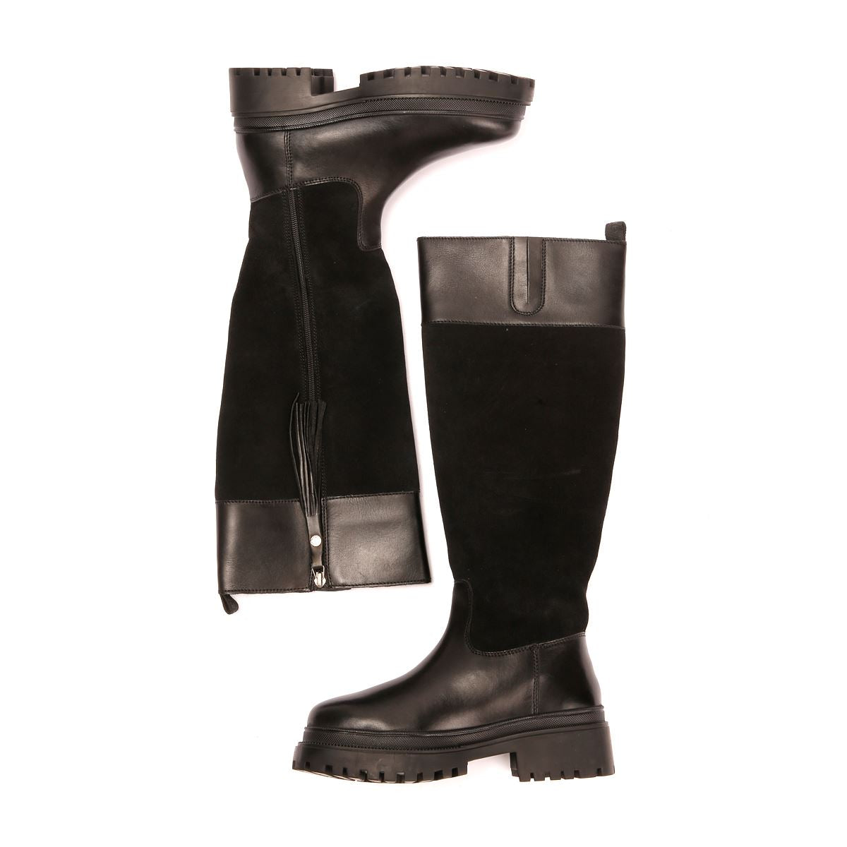 Osprey London The Bramble Tall Leder Damen Schwarze Stiefel