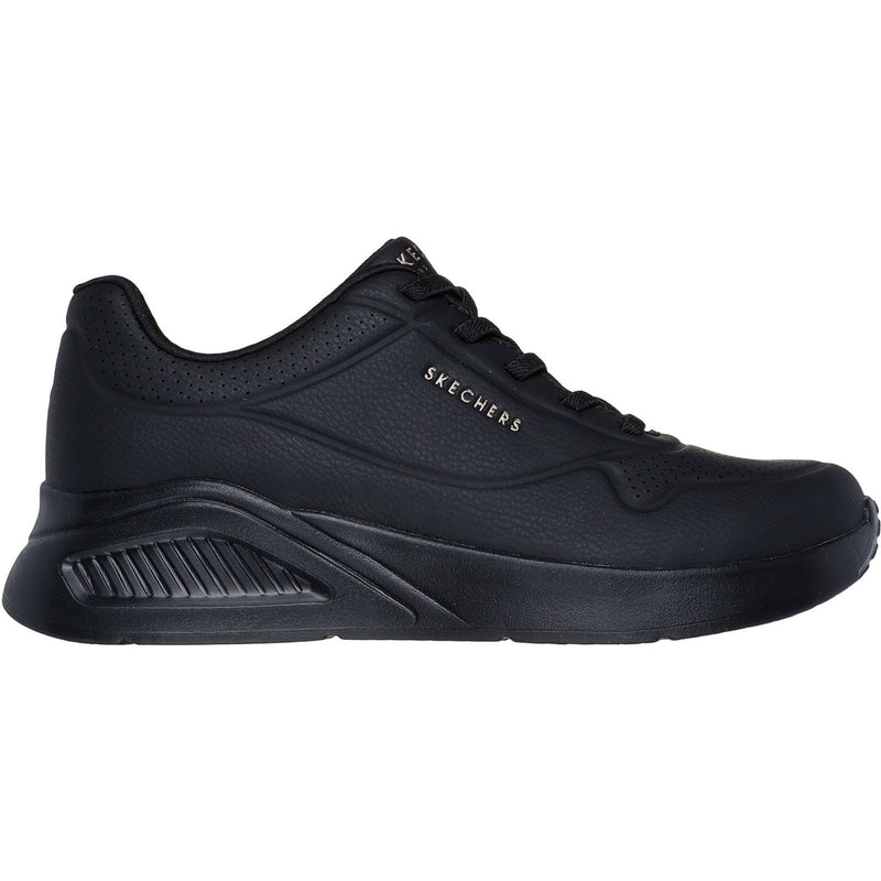Skechers Uno Lite Lite Work Synthetik Damen Sneaker In Schwarz