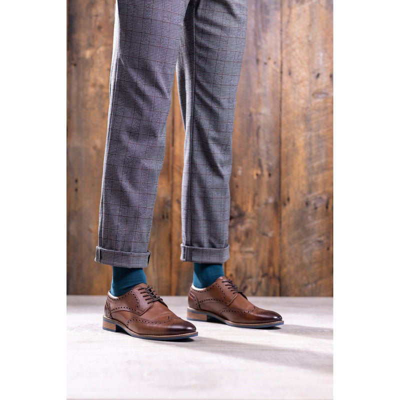 Hush Puppies Dustin Brogue Herren Schuhe Aus Schokoladenfarbenem Leder